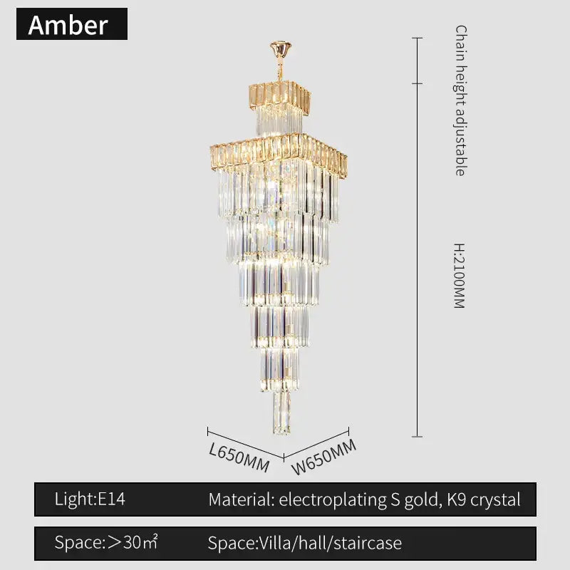 Modern gold decorbites crystal chandelier staircase pendant light