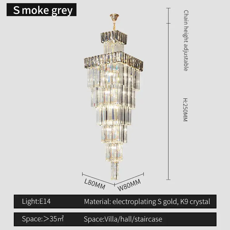 Modern gold decorbites crystal chandelier staircase pendant light