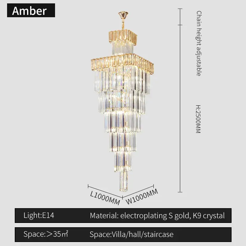 Modern gold decorbites crystal chandelier staircase pendant light