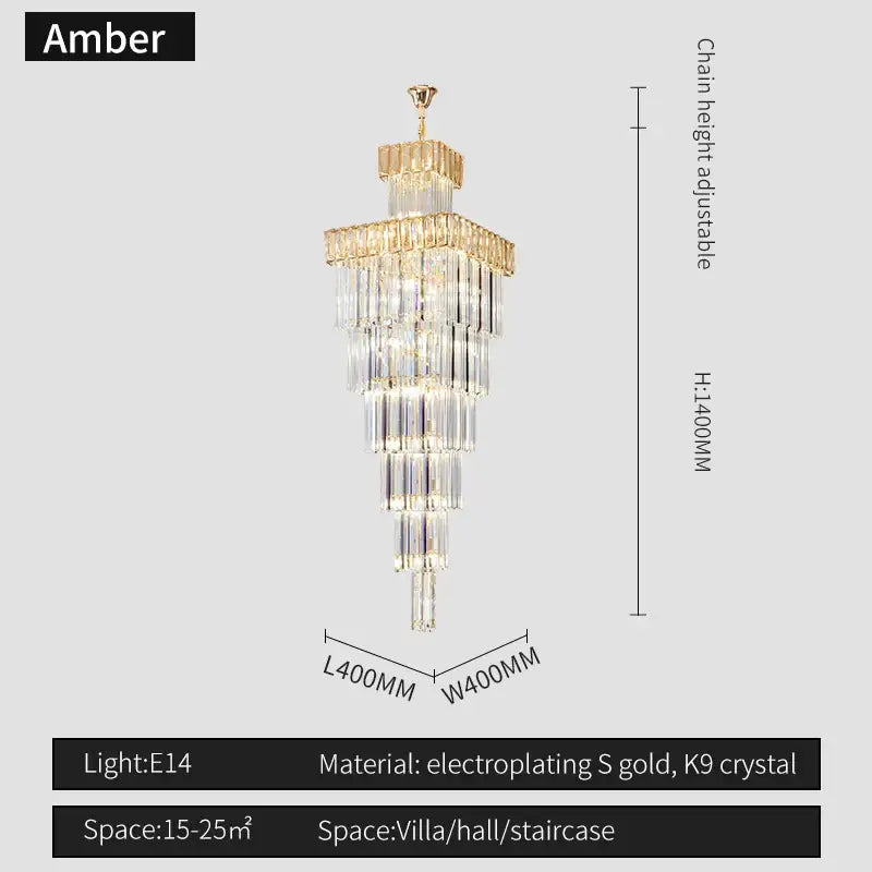 Modern gold decorbites crystal chandelier staircase pendant light