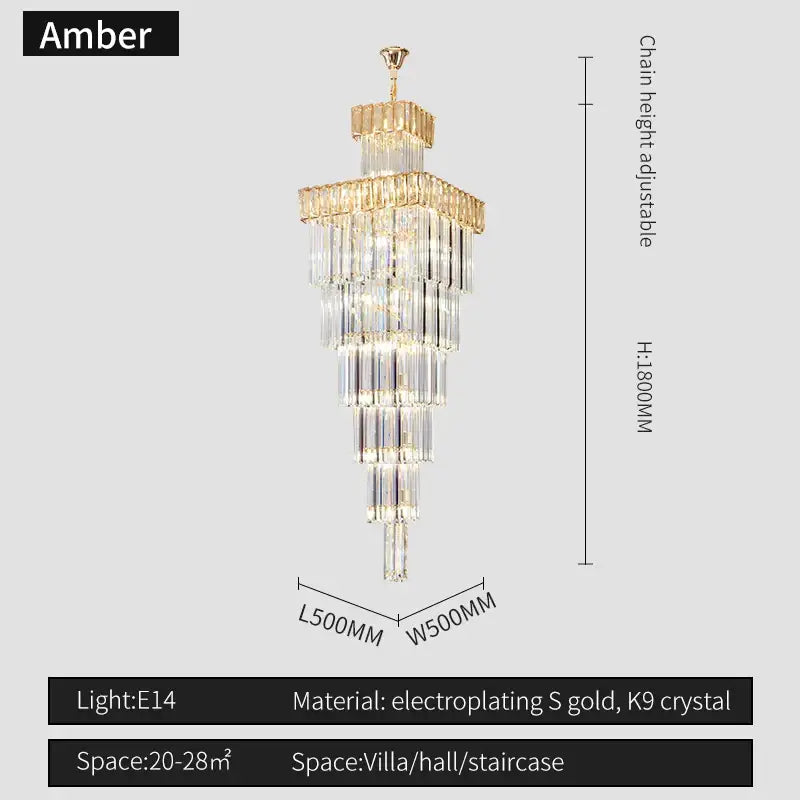 Modern gold decorbites crystal chandelier staircase pendant light