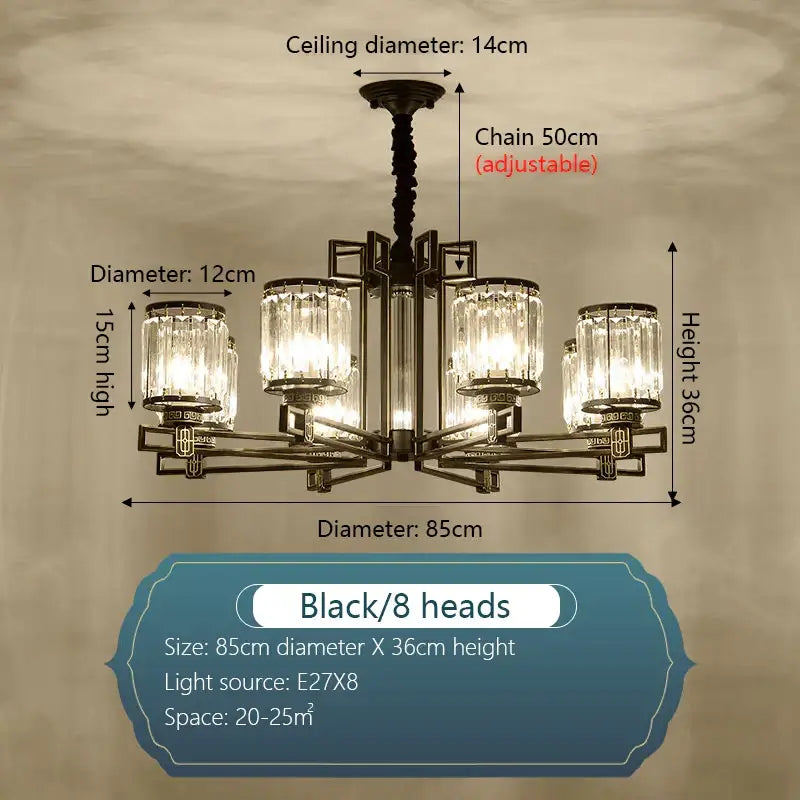 Decorbites crystal chandelier gold geometric living room light
