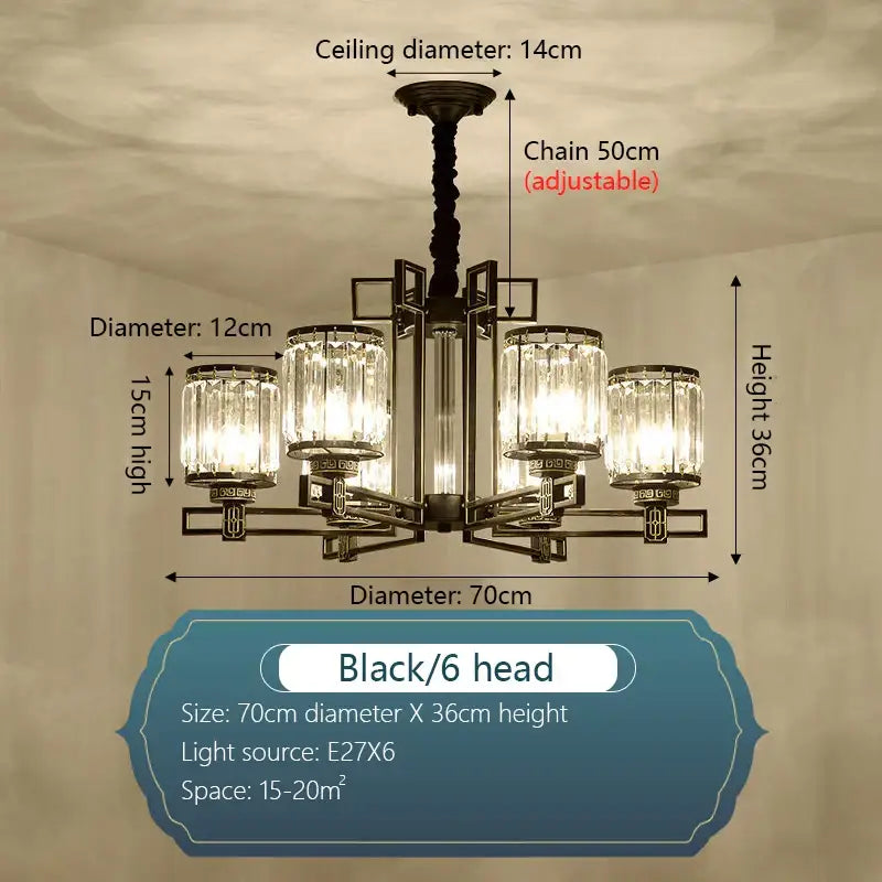 Decorbites crystal chandelier gold geometric living room light