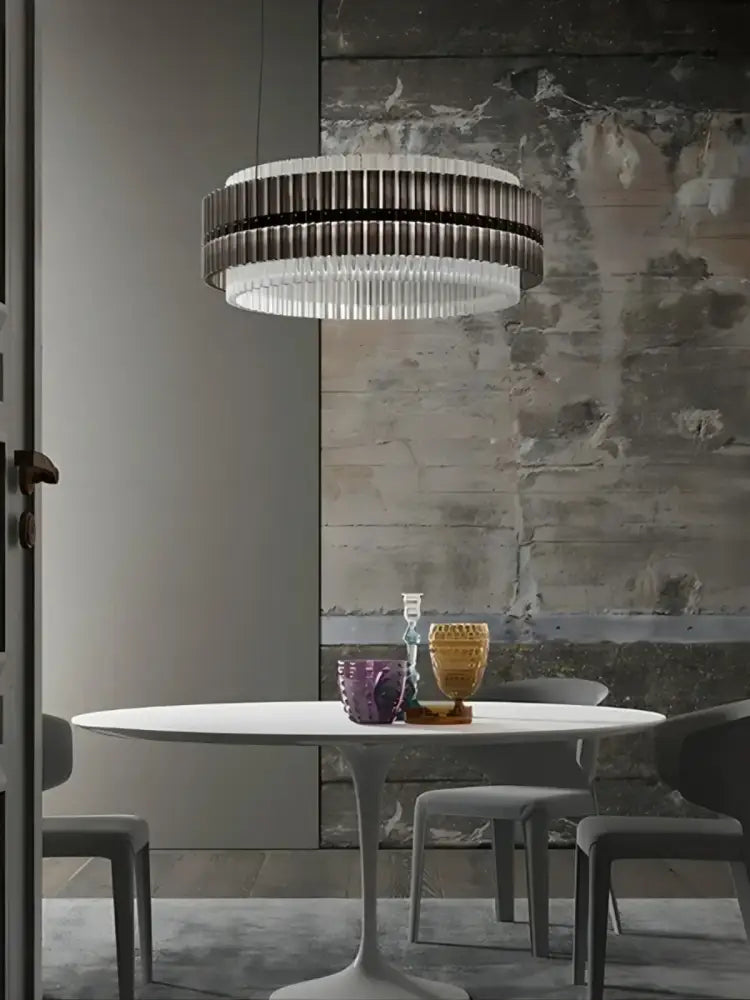 Modern copper & clear glass crystal chandelier living room light