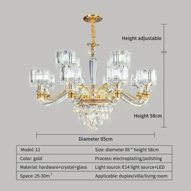 Elegant gold decorbites crystal chandelier for living room