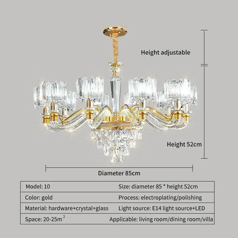 Elegant gold decorbites crystal chandelier for living room