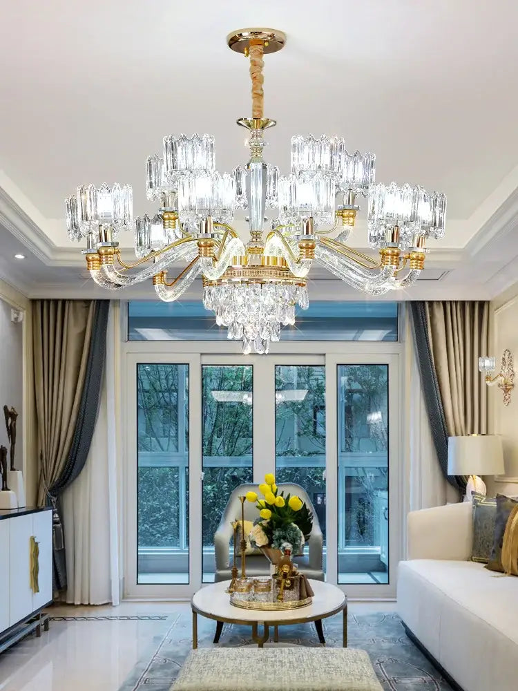 Elegant gold decorbites crystal chandelier for living room