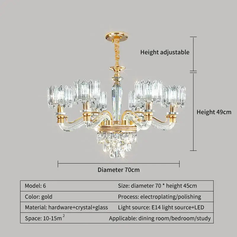 Elegant gold decorbites crystal chandelier for living room