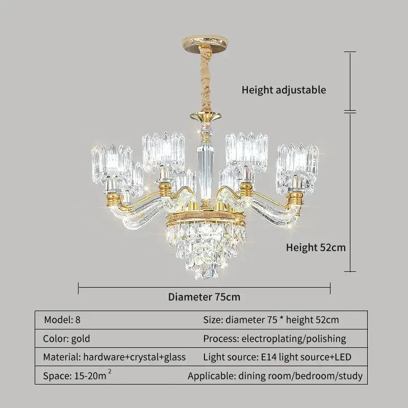 Elegant gold decorbites crystal chandelier for living room