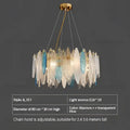 Modern gold & blue leaf crystal chandelier dining room light