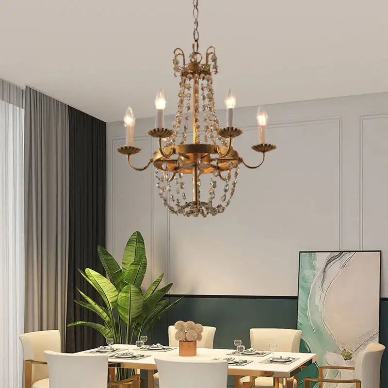 Antique brass decorbites crystal chandelier for dining room