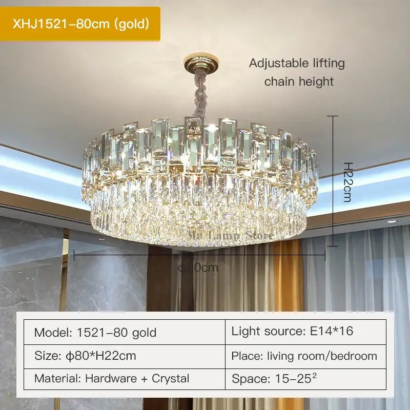 Modern black crystal chandelier living room glass prism light