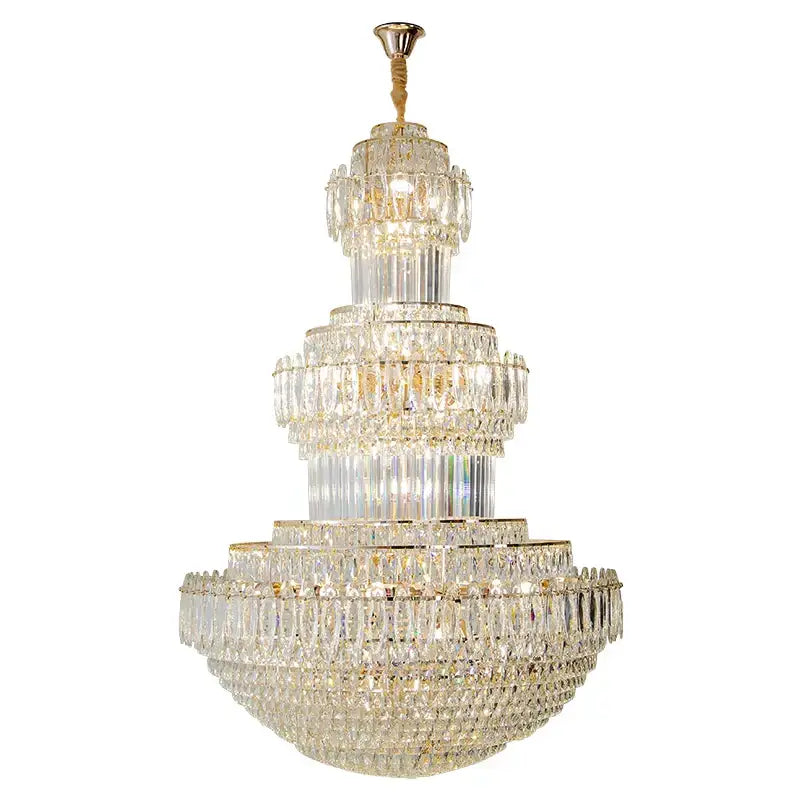 Elegant gold multi tiered decorbites crystal chandelier for hotel lobby