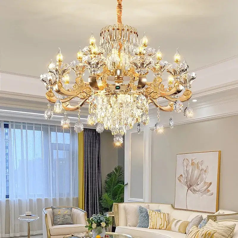 Classic european gold decorbites crystal chandelier dining room light