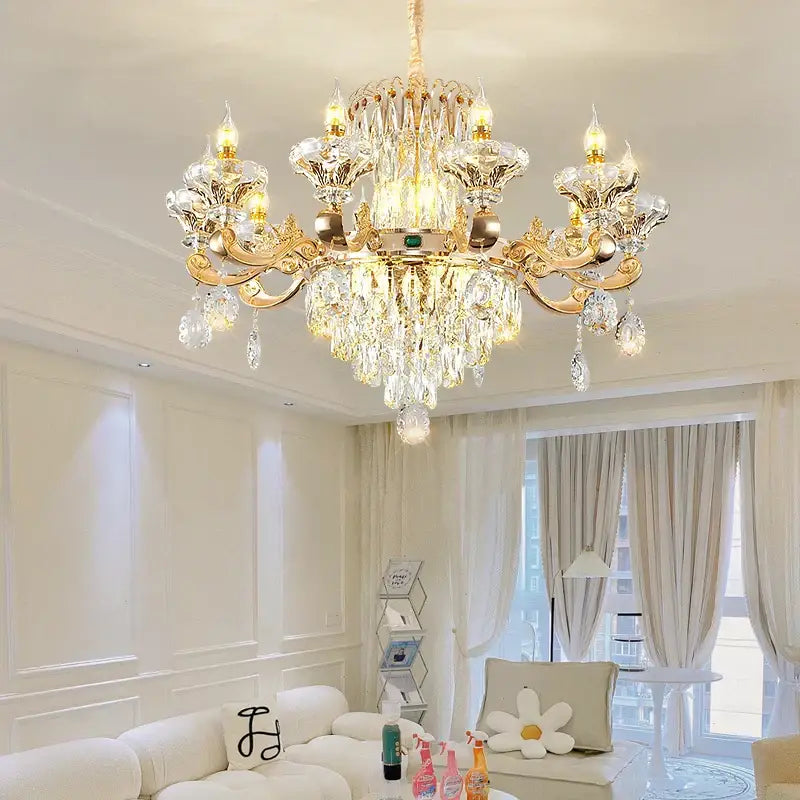 Classic european gold decorbites crystal chandelier dining room light
