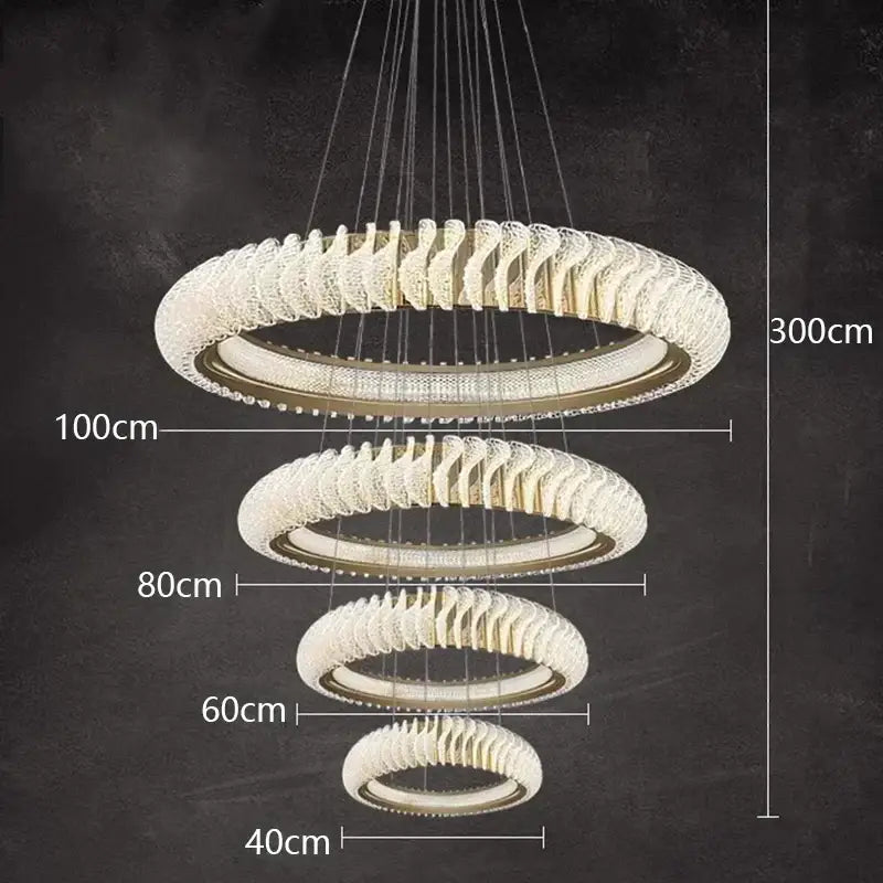 Modern spiral white crystal chandelier dining room led pendant light
