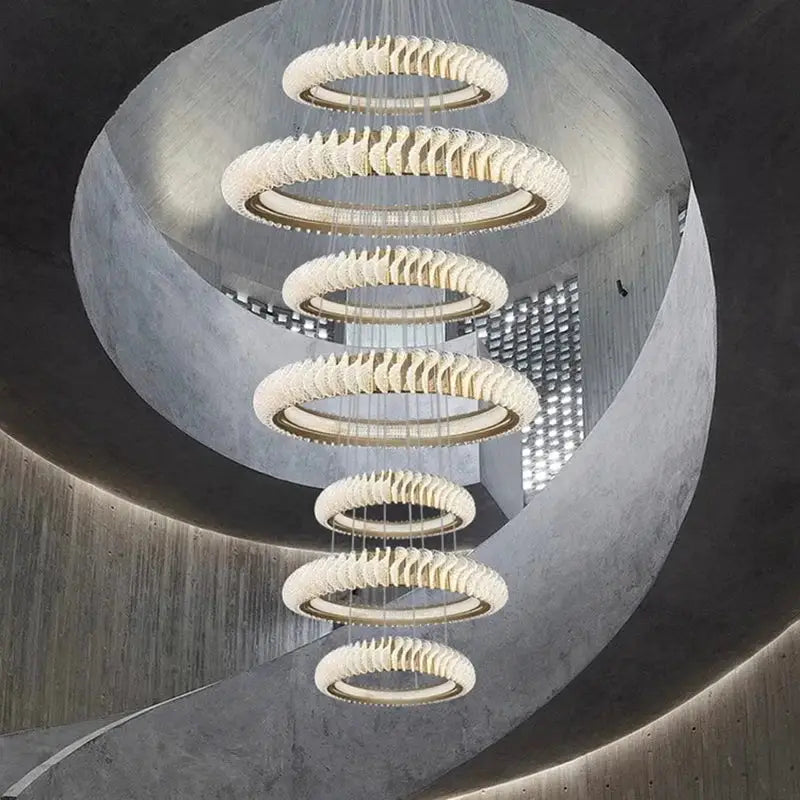 Modern spiral white crystal chandelier dining room led pendant light