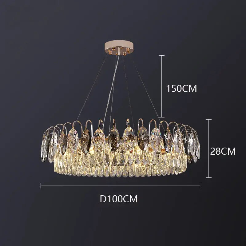 Decorbites crystal chandelier gold & amber living room light
