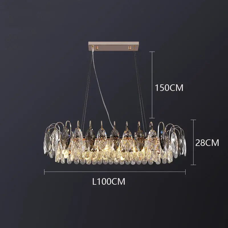 Decorbites crystal chandelier gold & amber living room light
