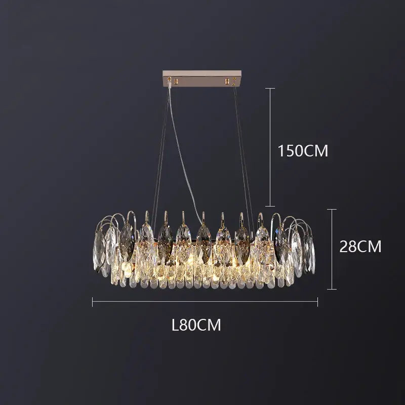 Decorbites crystal chandelier gold & amber living room light