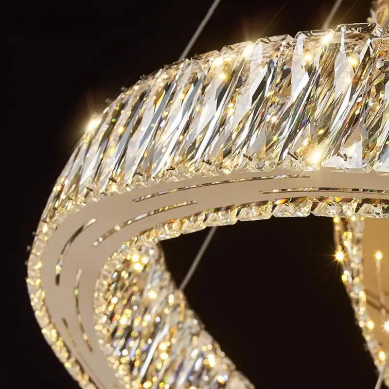 Golden spiral decorbites crystal chandelier living room pendant light