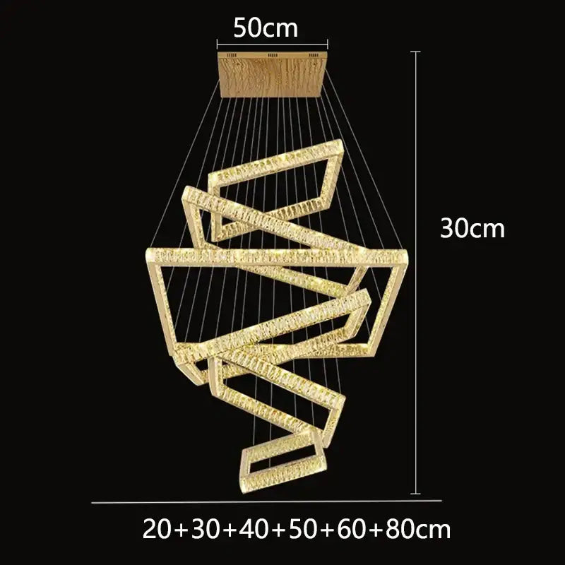 Modern golden geometric decorbites crystal chandelier living room light