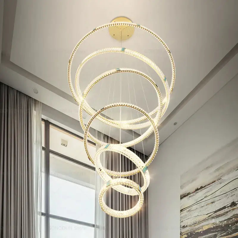 Modern spiral gold decorbites crystal chandelier for dining room