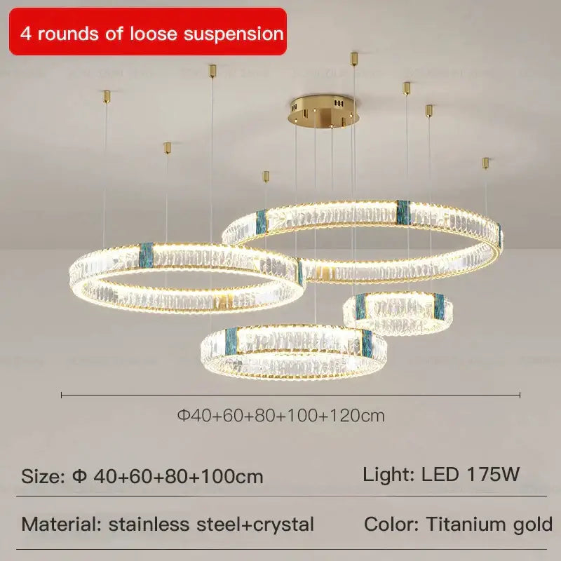 Modern spiral gold decorbites crystal chandelier for dining room