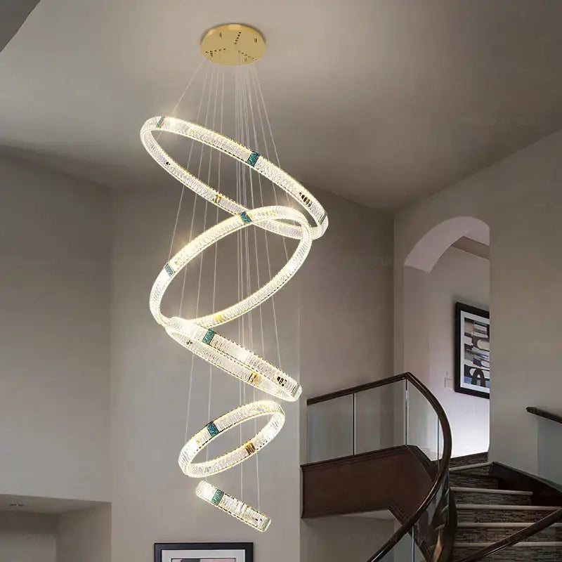 Modern spiral gold decorbites crystal chandelier for dining room