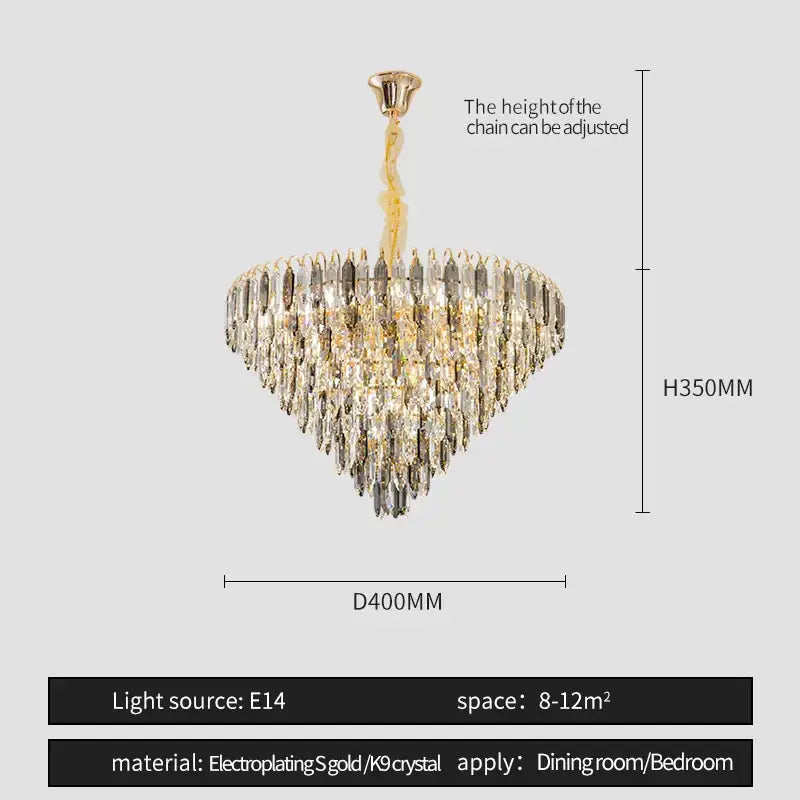 Heart shaped gold decorbites crystal chandelier for living room