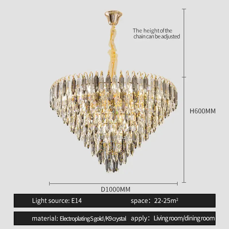 Heart shaped gold decorbites crystal chandelier for living room