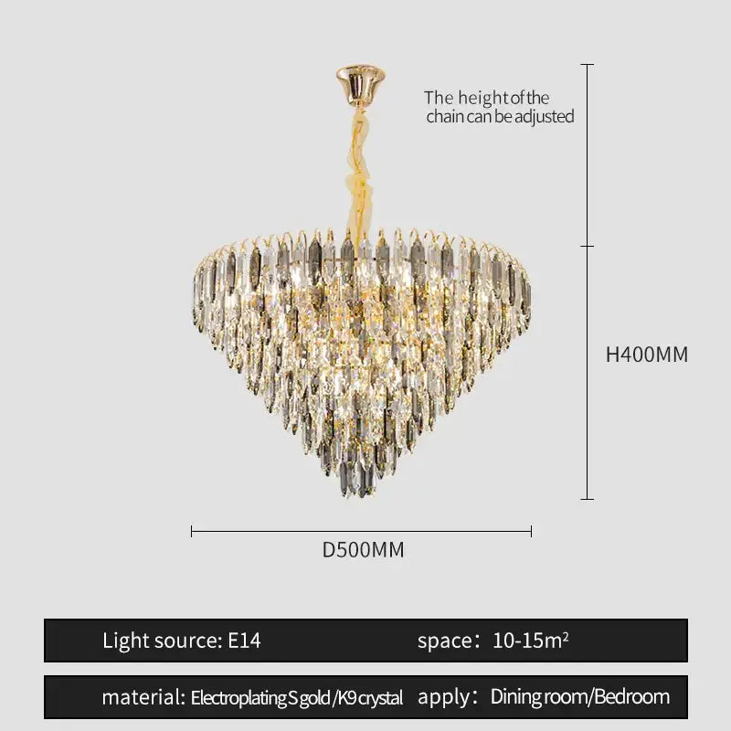 Heart shaped gold decorbites crystal chandelier for living room
