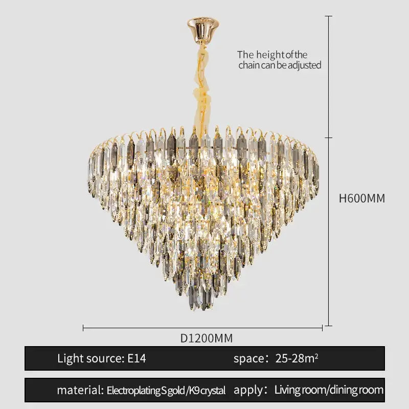 Heart shaped gold decorbites crystal chandelier for living room