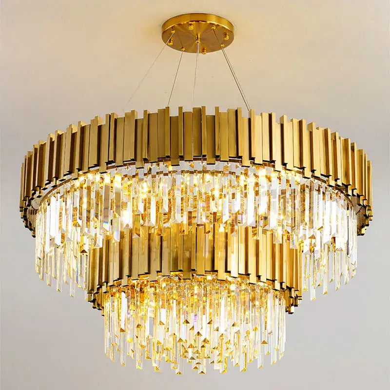 Decorbites crystal chandelier gold brass and pink living room light