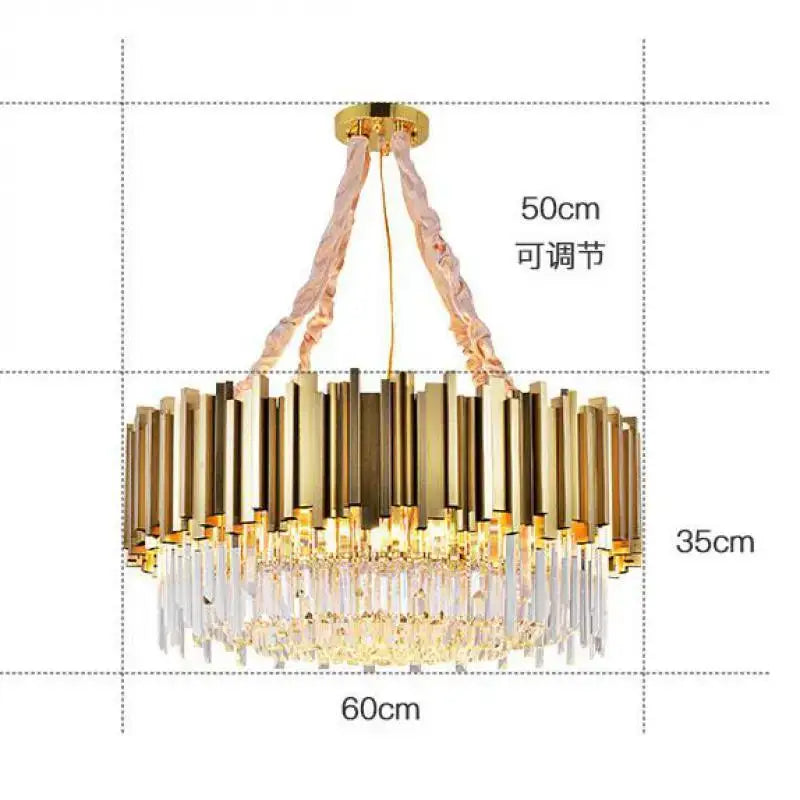 Decorbites crystal chandelier gold brass and pink living room light