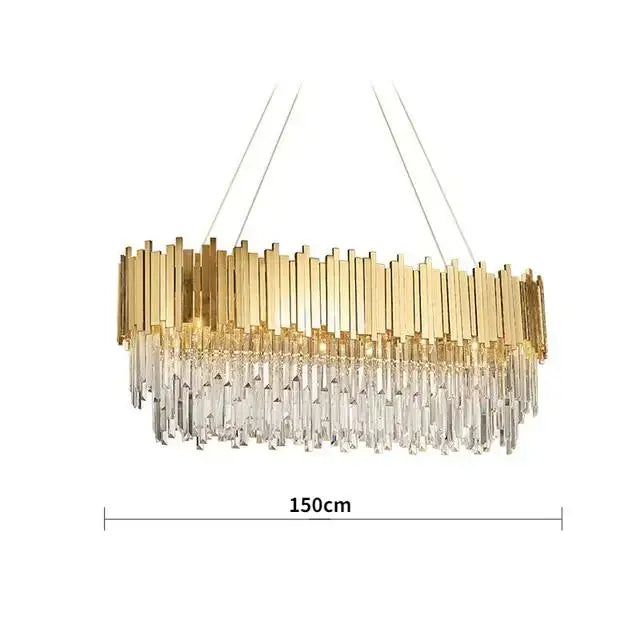 Decorbites crystal chandelier gold brass and pink living room light