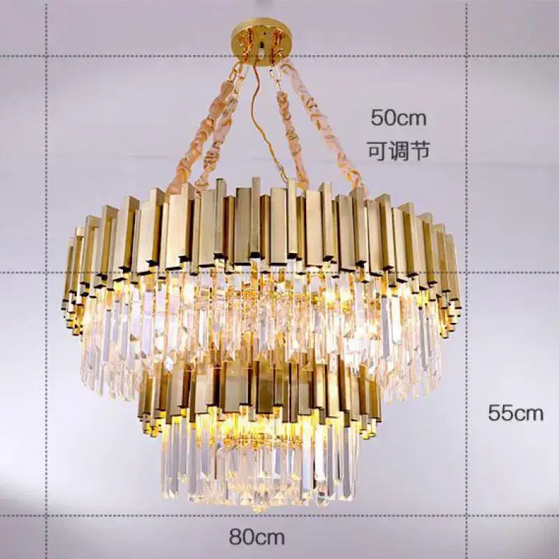 Decorbites crystal chandelier gold brass and pink living room light