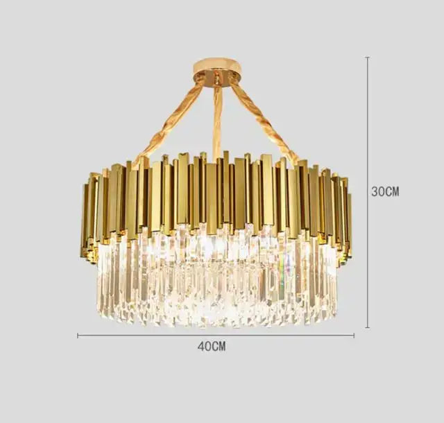 Decorbites crystal chandelier gold brass and pink living room light