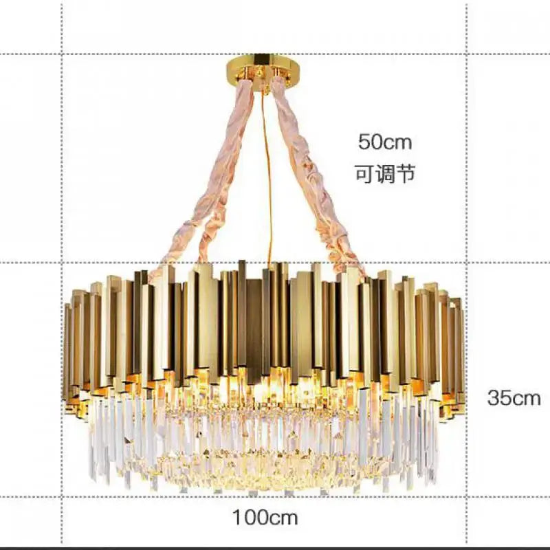 Decorbites crystal chandelier gold brass and pink living room light