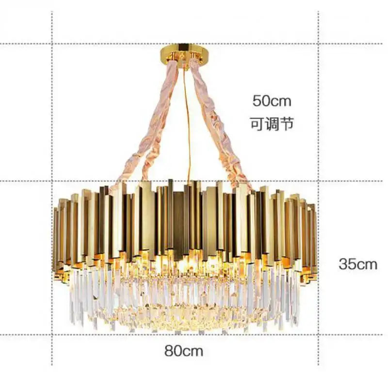 Decorbites crystal chandelier gold brass and pink living room light