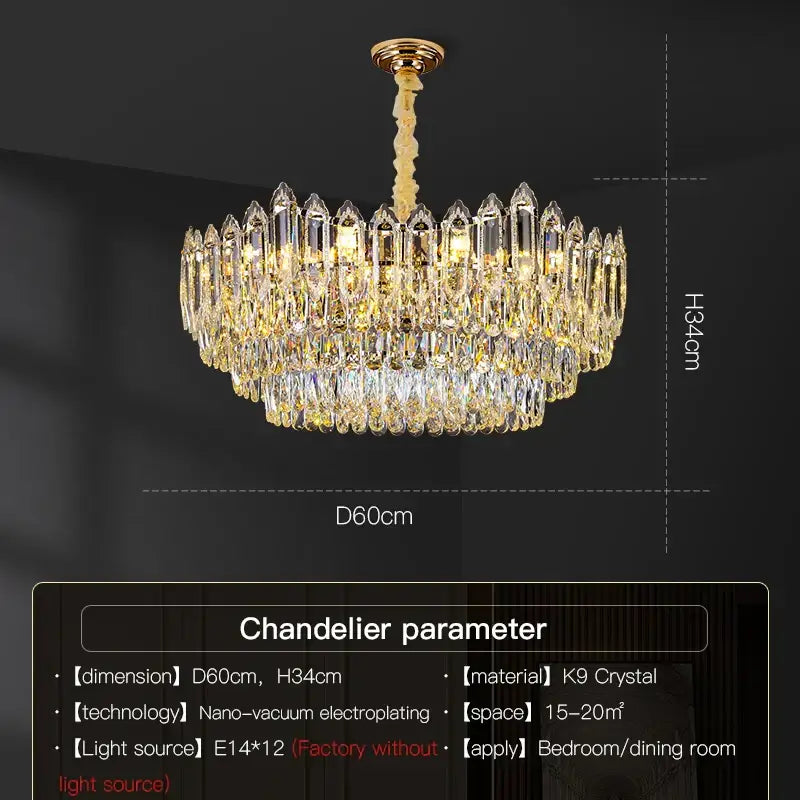 European luxury decorbites crystal chandelier for dining room