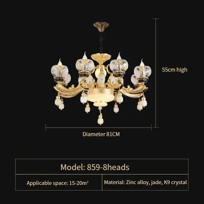 Ornate gold decorbites crystal chandelier for the dining room