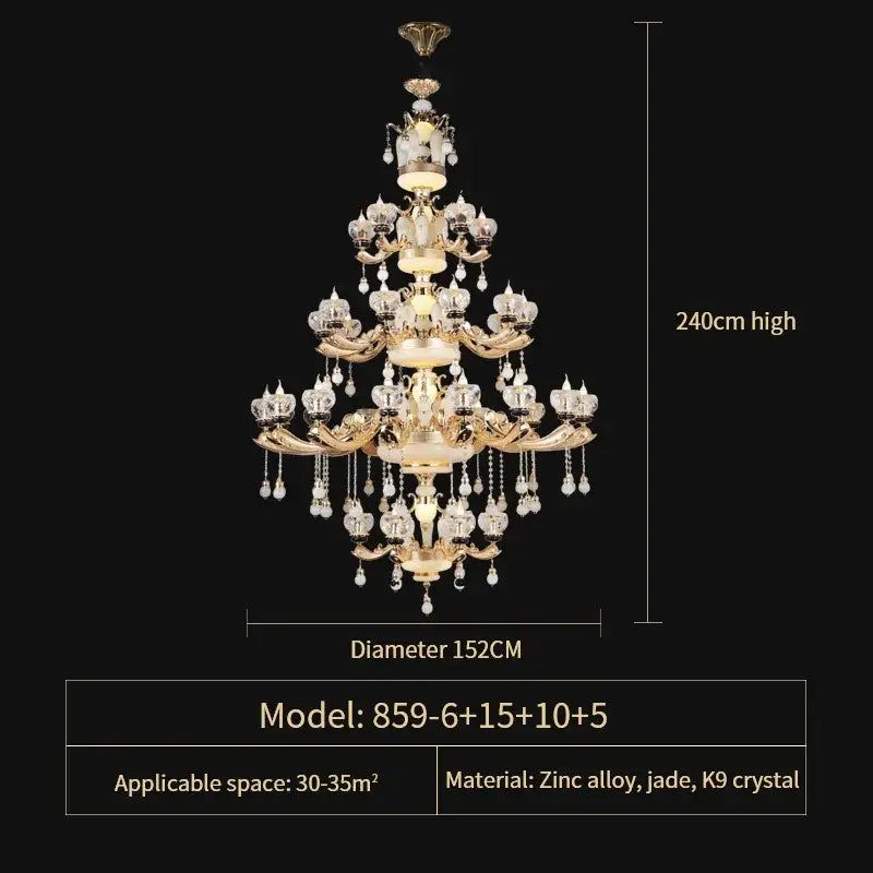 Ornate gold decorbites crystal chandelier for the dining room