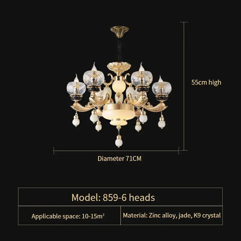 Ornate gold decorbites crystal chandelier for the dining room