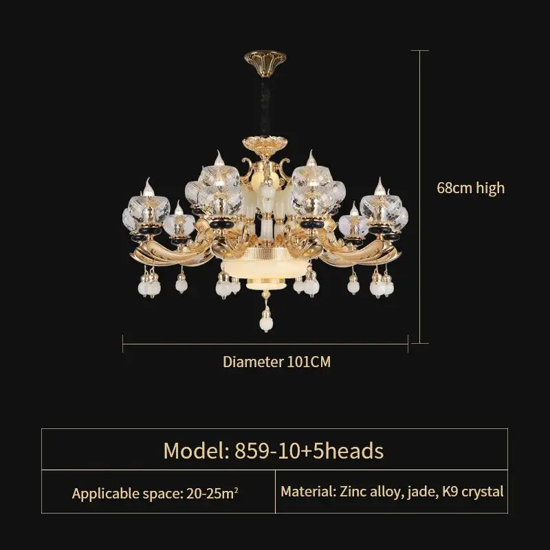 Ornate gold decorbites crystal chandelier for the dining room