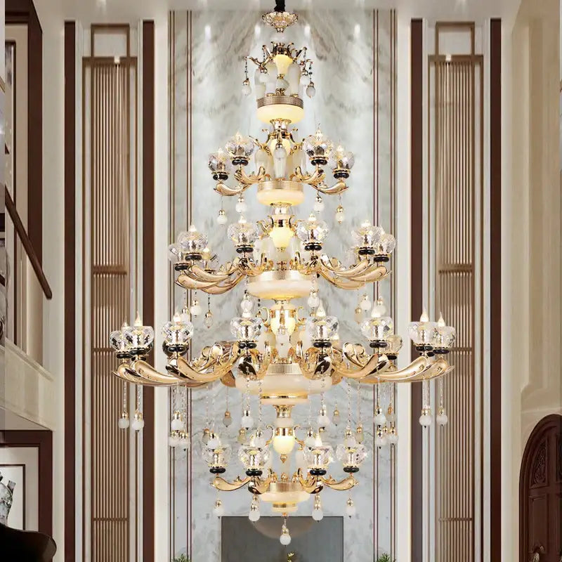 Ornate gold decorbites crystal chandelier for the dining room