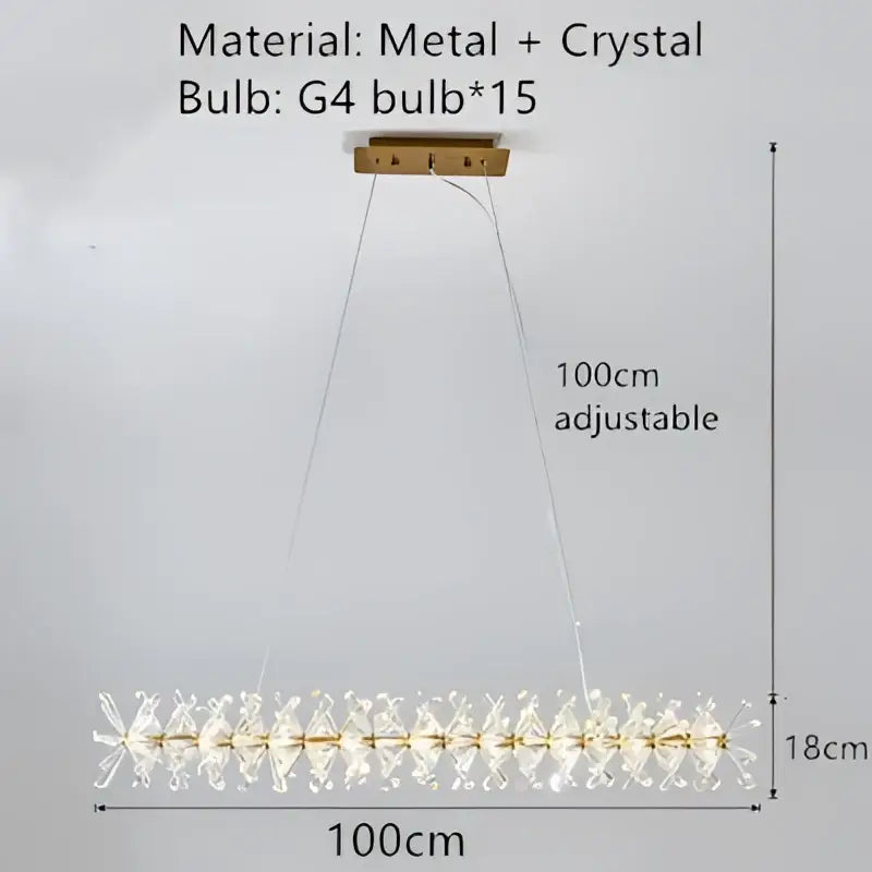 Crystal chandelier flower luxury gold ring lamp for dining room