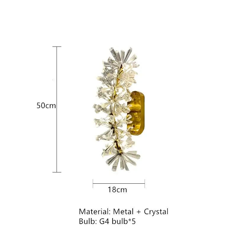 Crystal chandelier flower luxury gold ring lamp for dining room