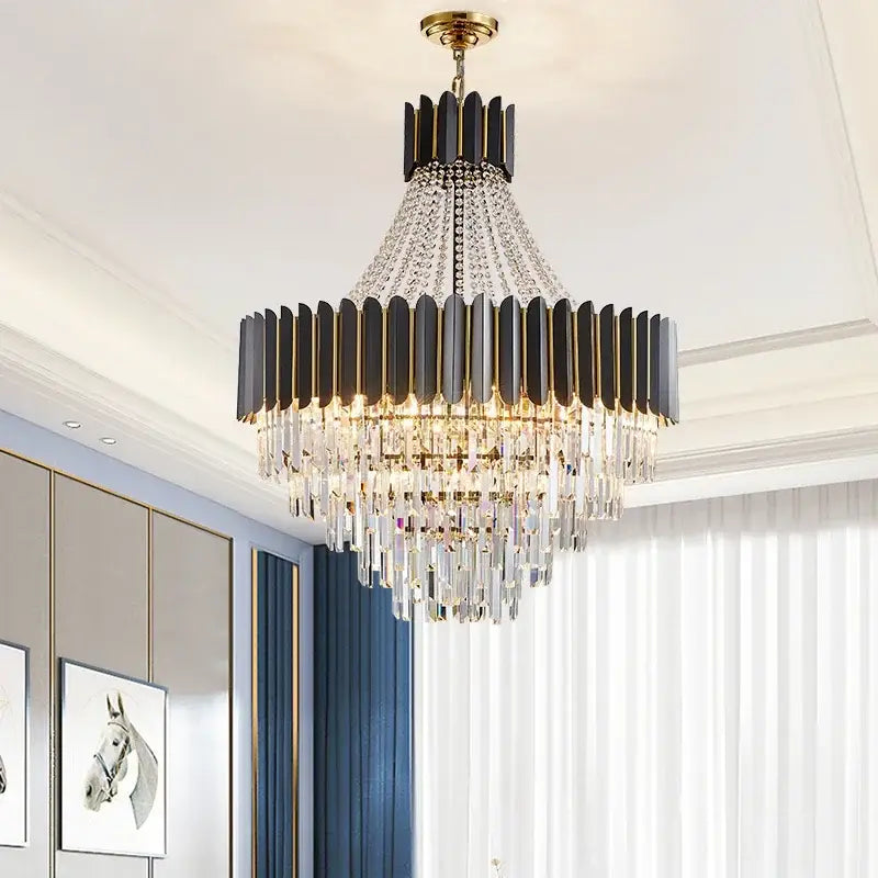 Modern black & gold decorbites crystal chandelier for living room