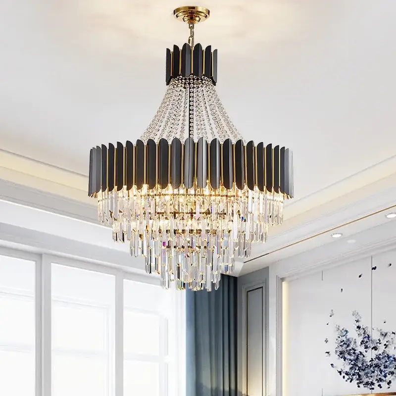 Modern black & gold decorbites crystal chandelier for living room
